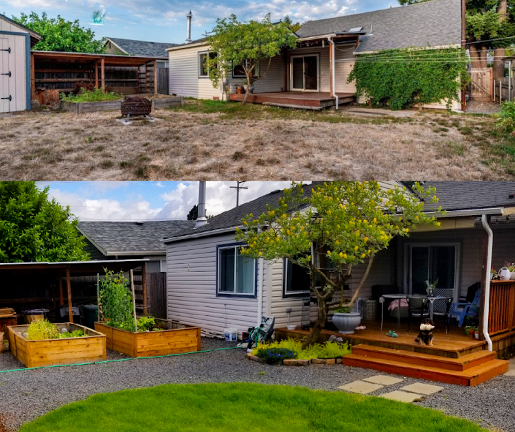Yard before and after